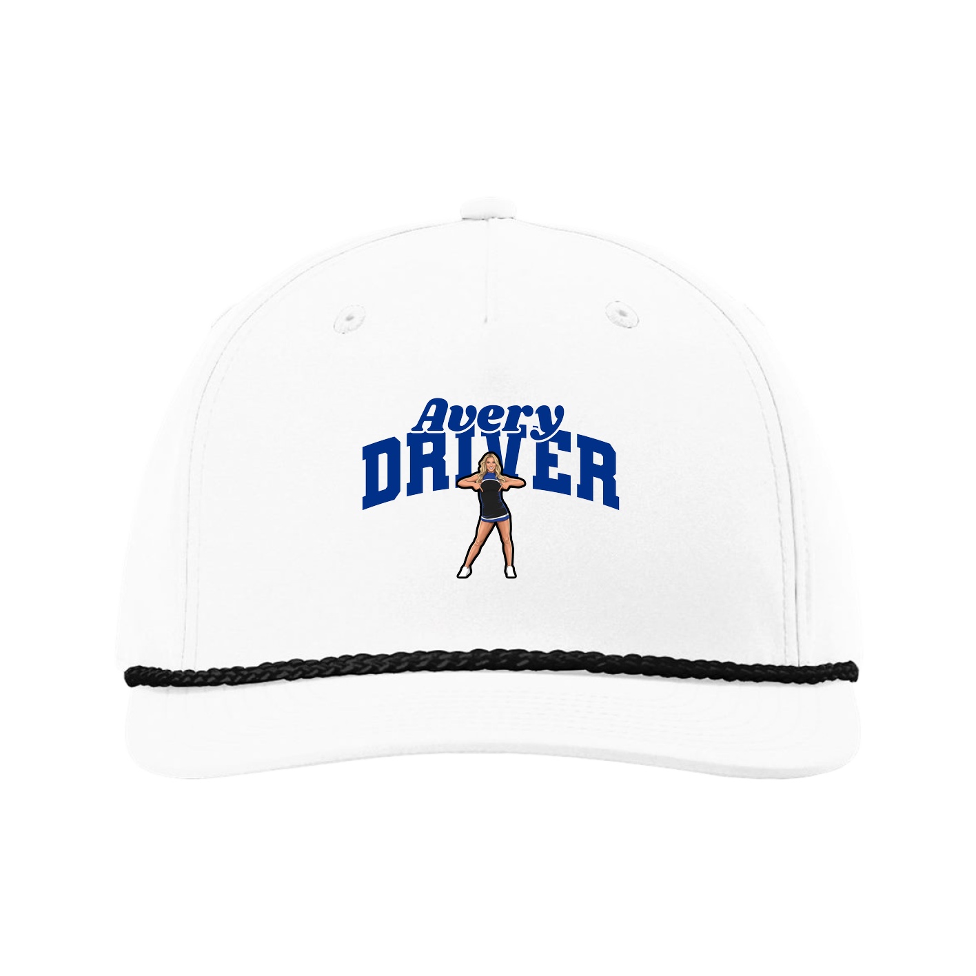 Five-Panel Classic Rope Cap — Signature Arch in White