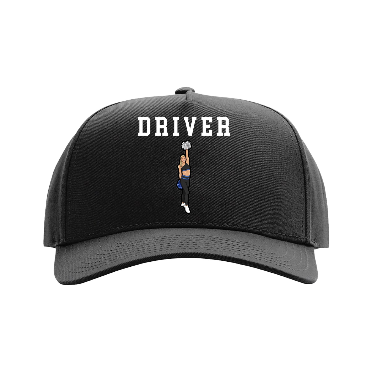 Full Fabric Five-Panel Champ Cap — Shirsey in Black
