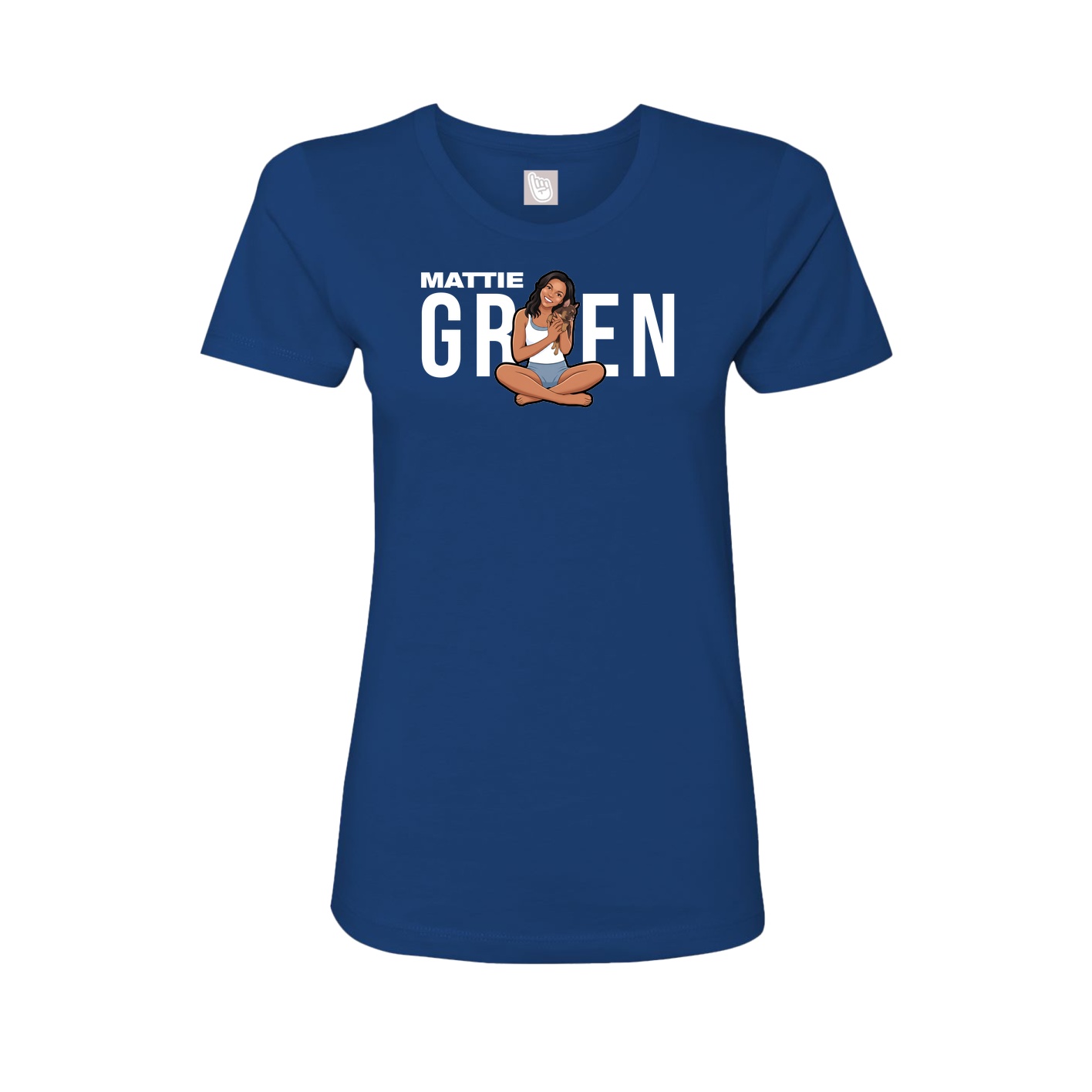 Fitted Women's Tee — Player Name in Royal