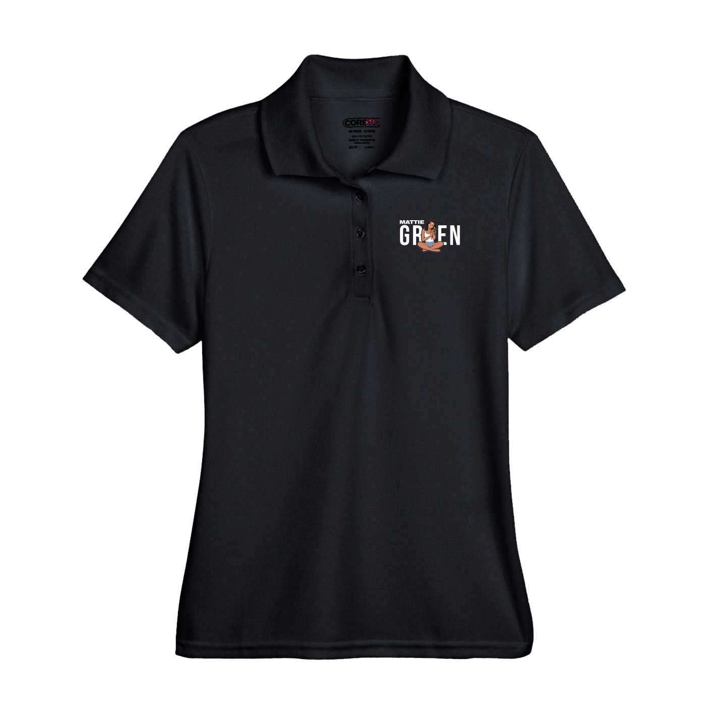 Performance Polo — Player Name in Black