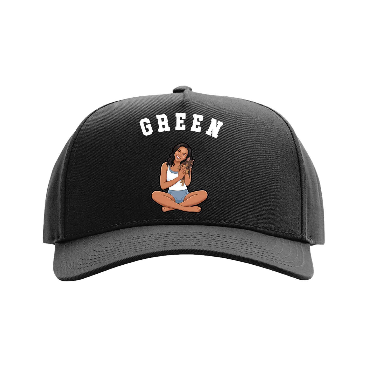 Full Fabric Five-Panel Champ Cap — Shirsey Arch in Black