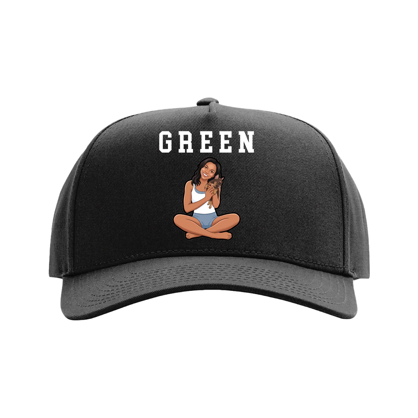Full Fabric Five-Panel Champ Cap — Shirsey in Black