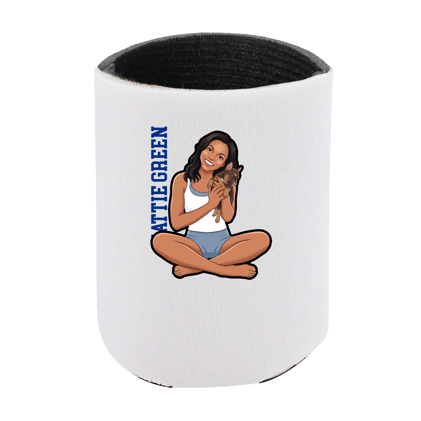 Can Holder — Name Vertical in White