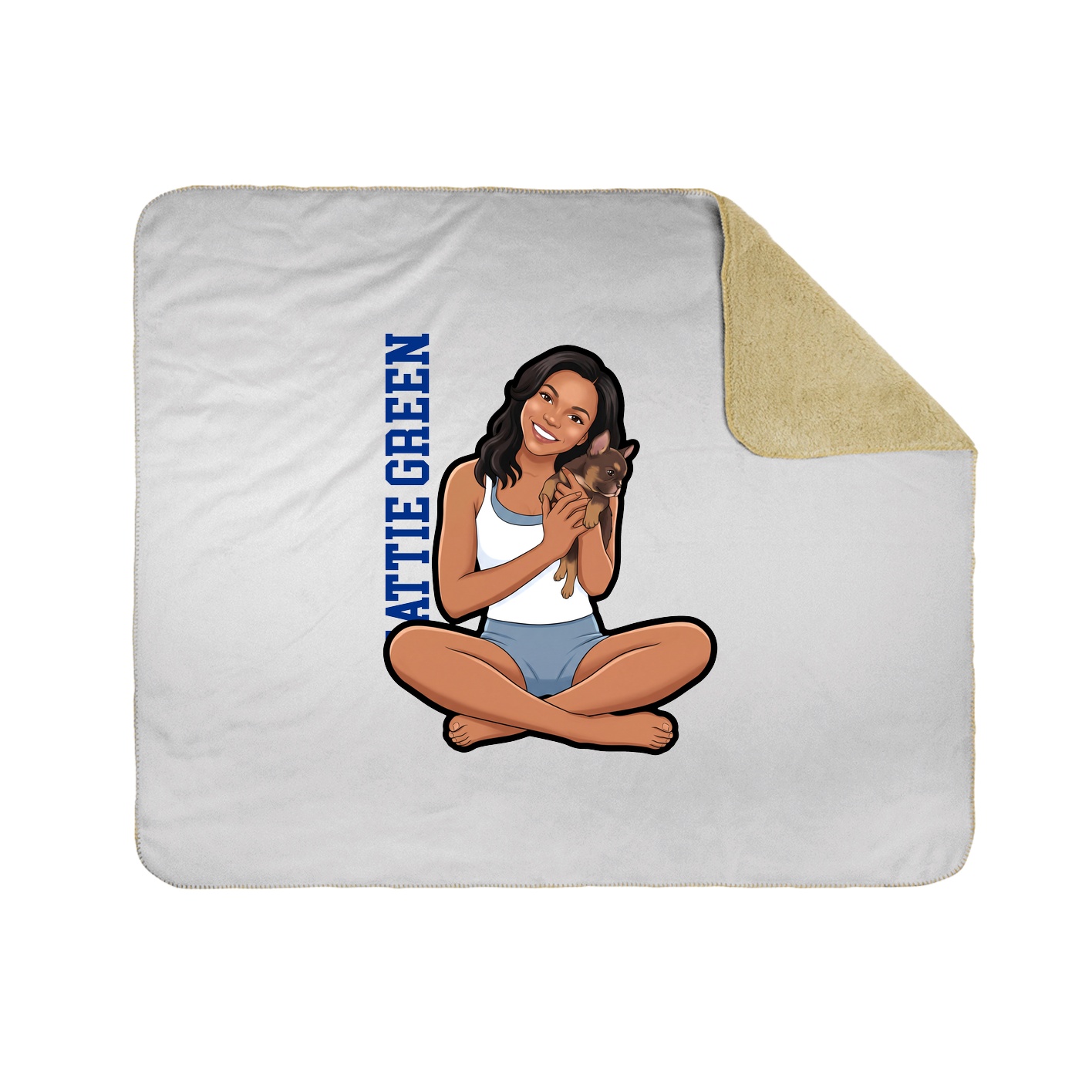 Throw Blanket — Name Vertical in White