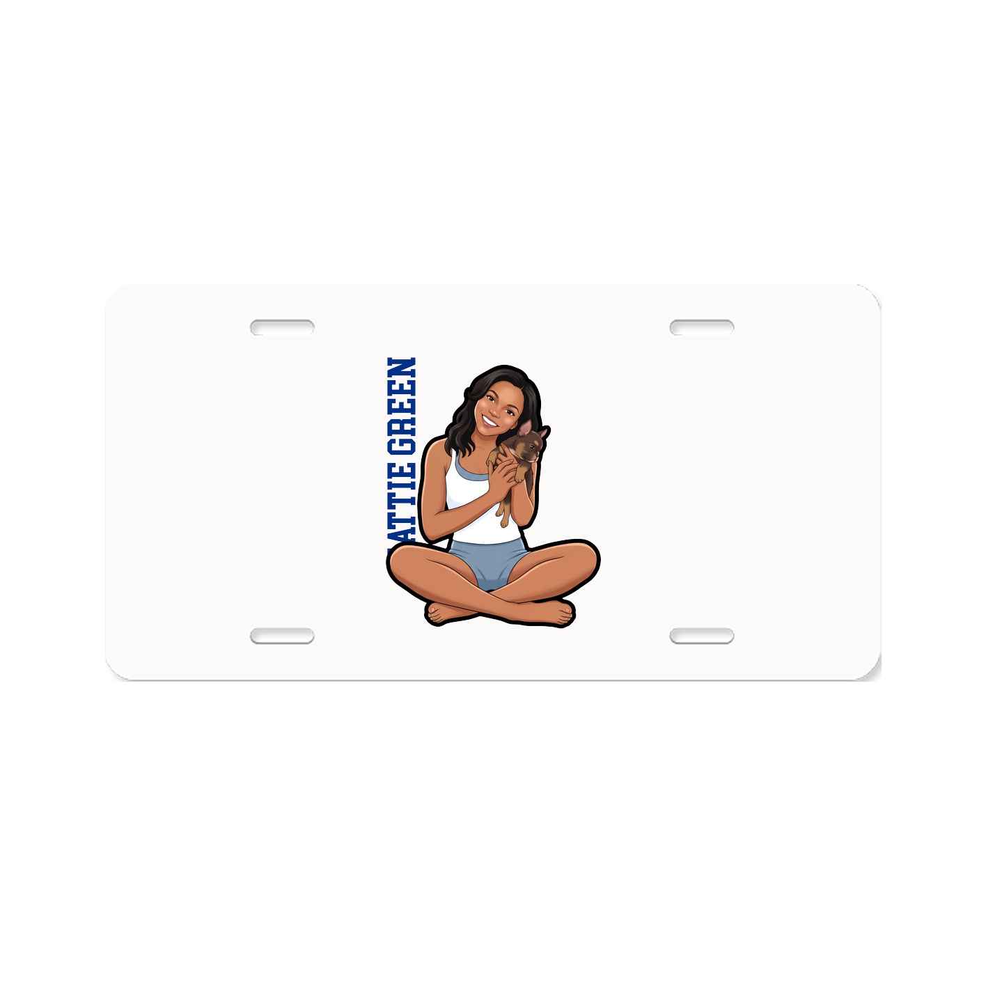 License Plate — Name Vertical in Classic