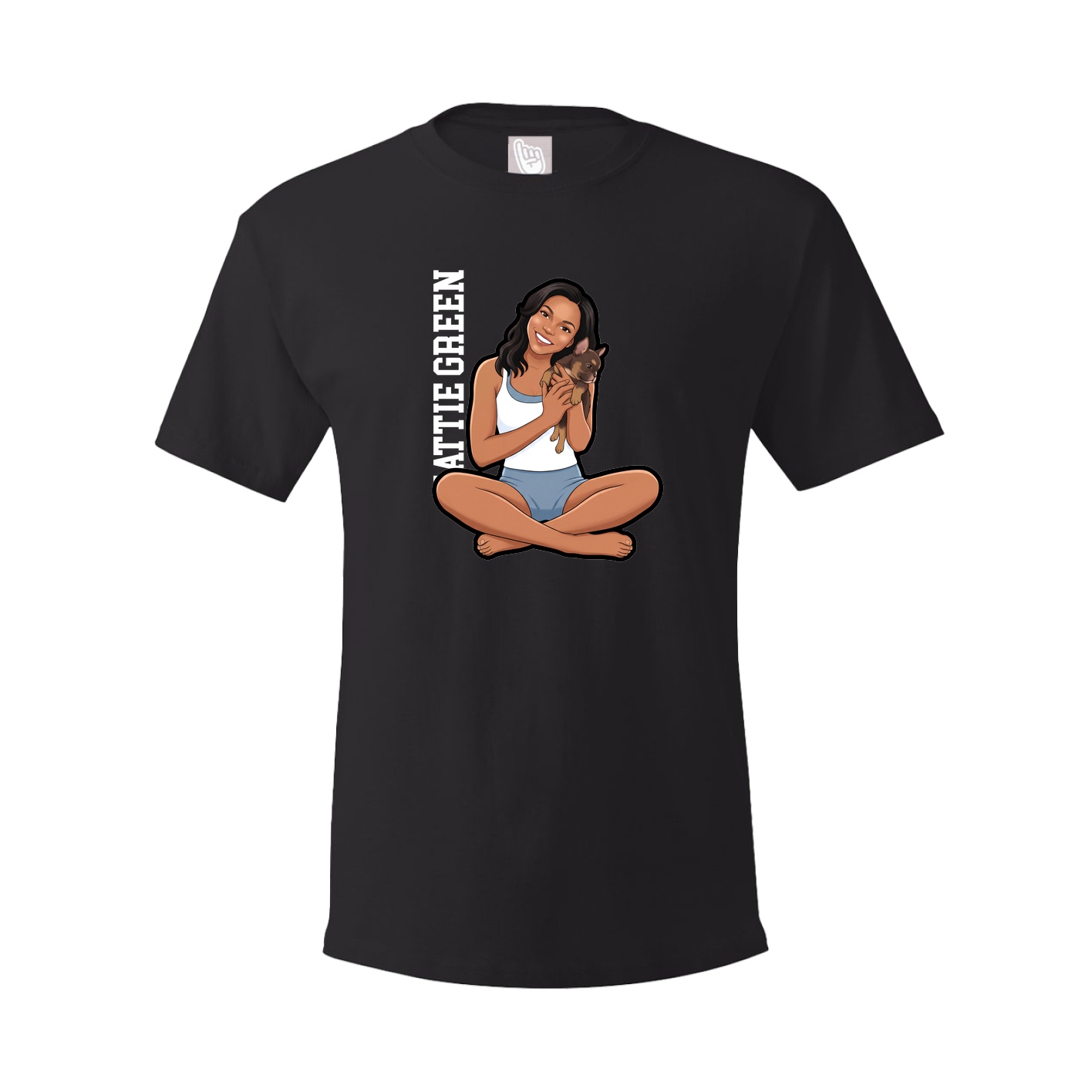 Tee — Name Vertical in Black