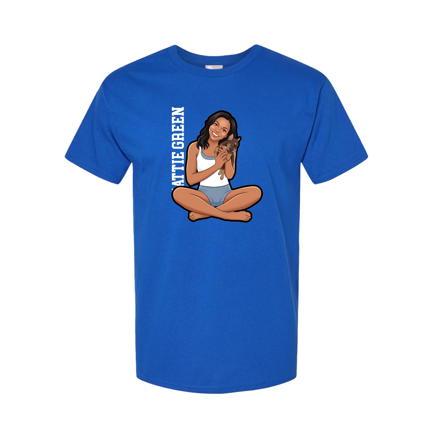 Youth Tee — Name Vertical in Royal
