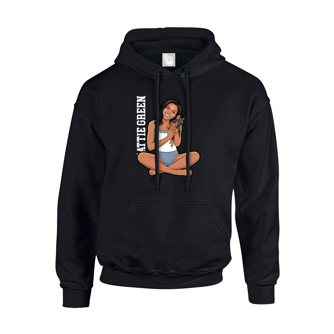Hoodie — Name Vertical in Black