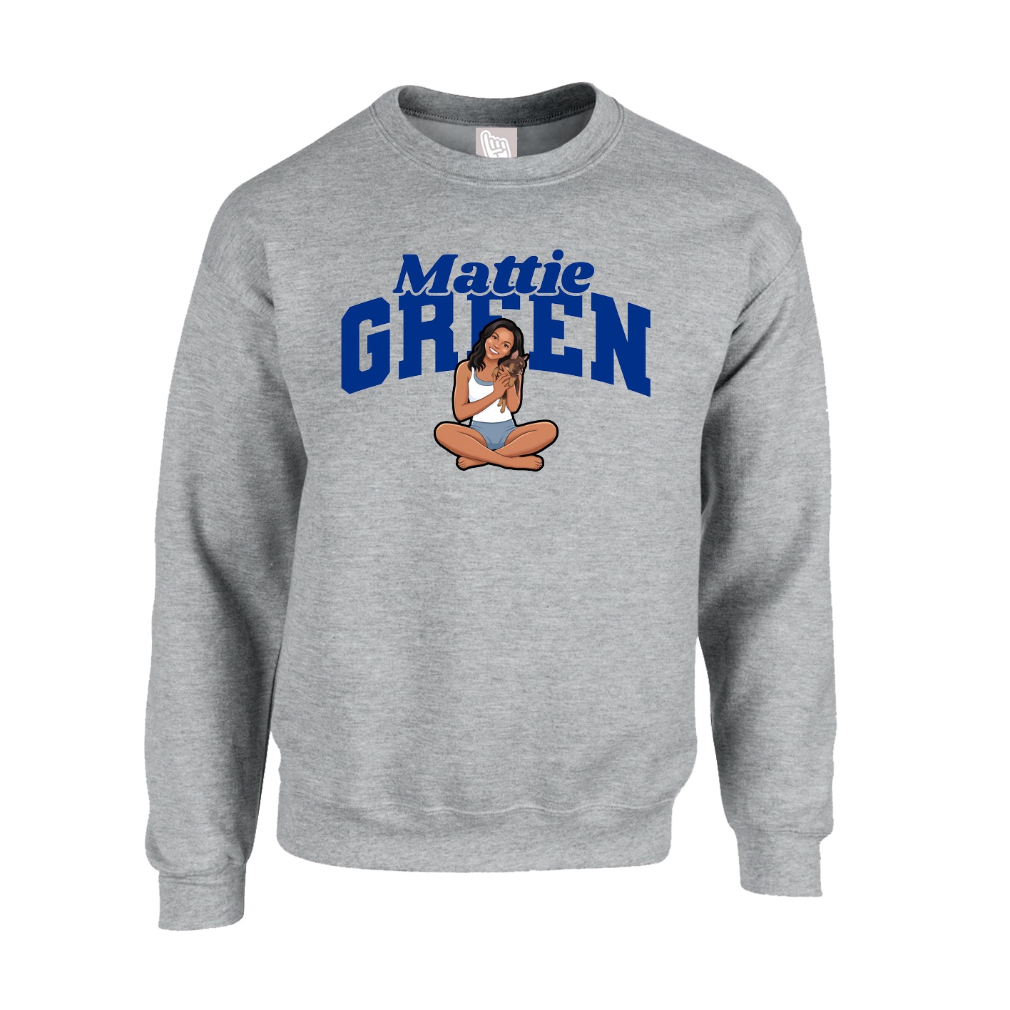 Fleece Crew — Signature Arch in Grey