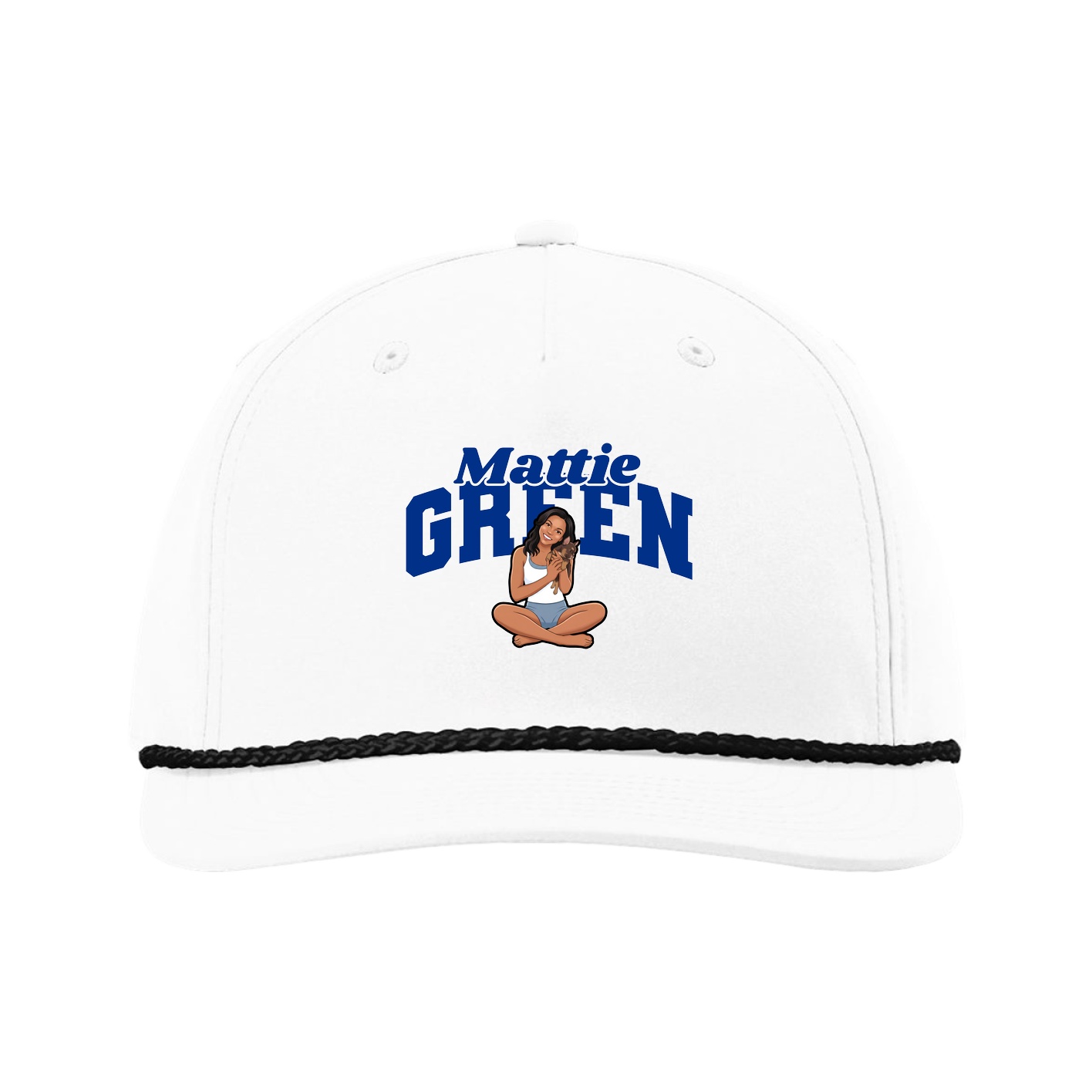 Five-Panel Classic Rope Cap — Signature Arch in White
