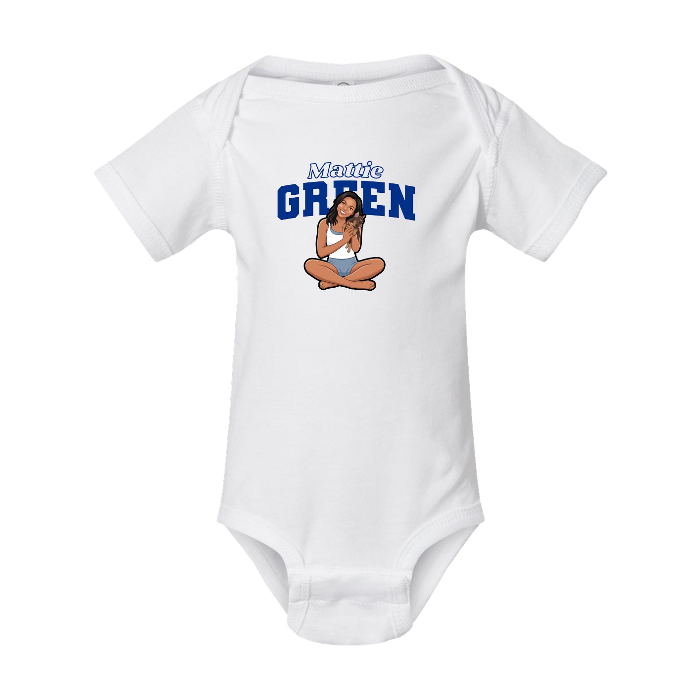 Baby Onesie — Name Arch in White