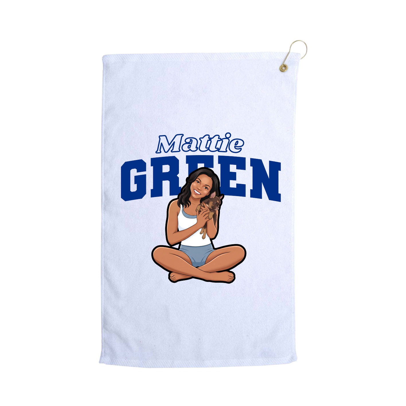 Golf Towel — Name Arch in White