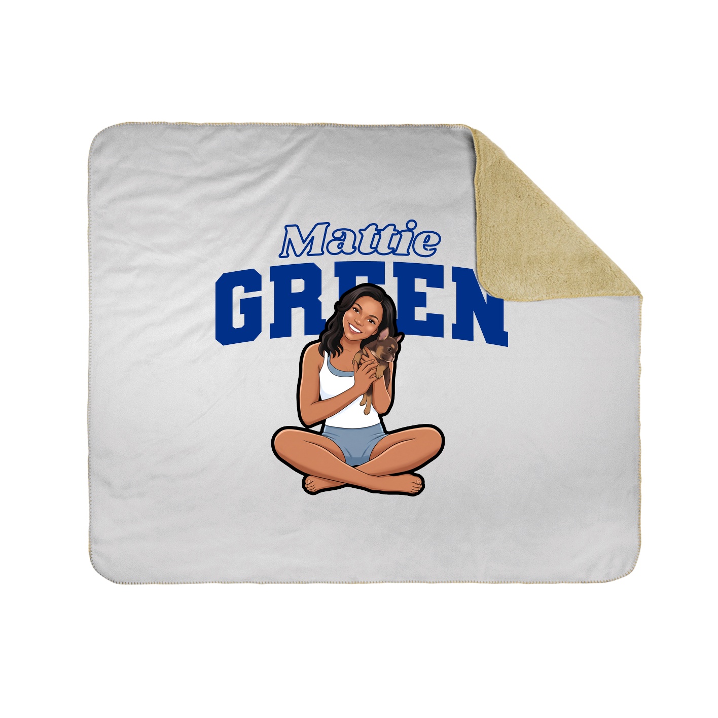 Throw Blanket — Name Arch in White