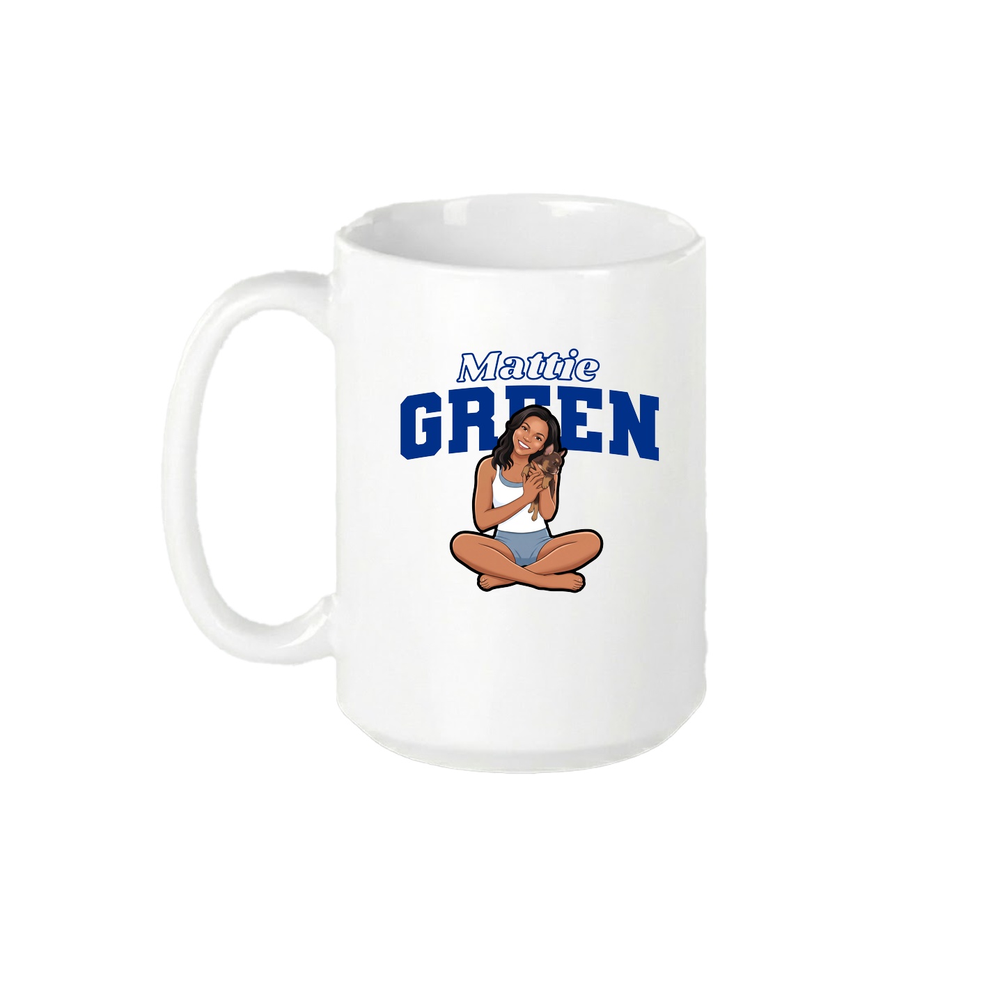 15oz Coffee Mug — Name Arch in White
