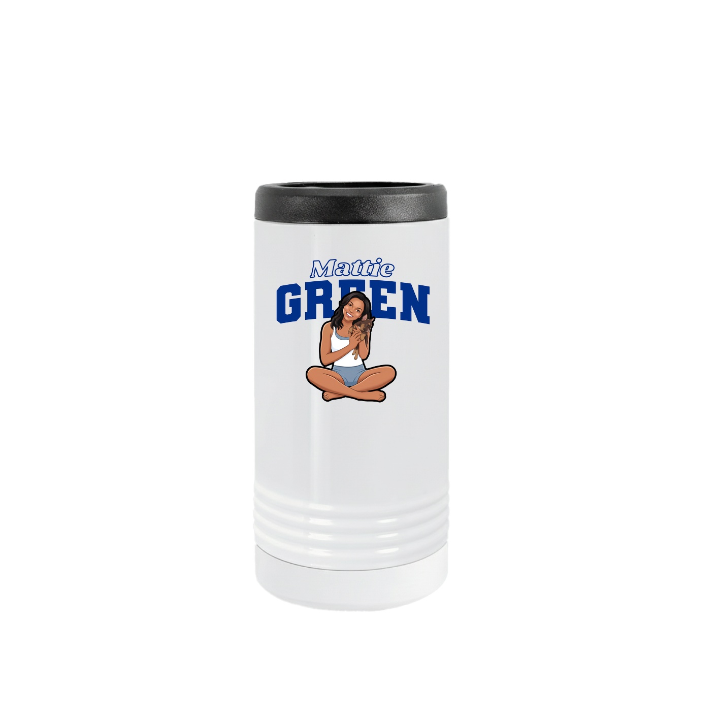 Slim Beverage Holder — Name Arch in White