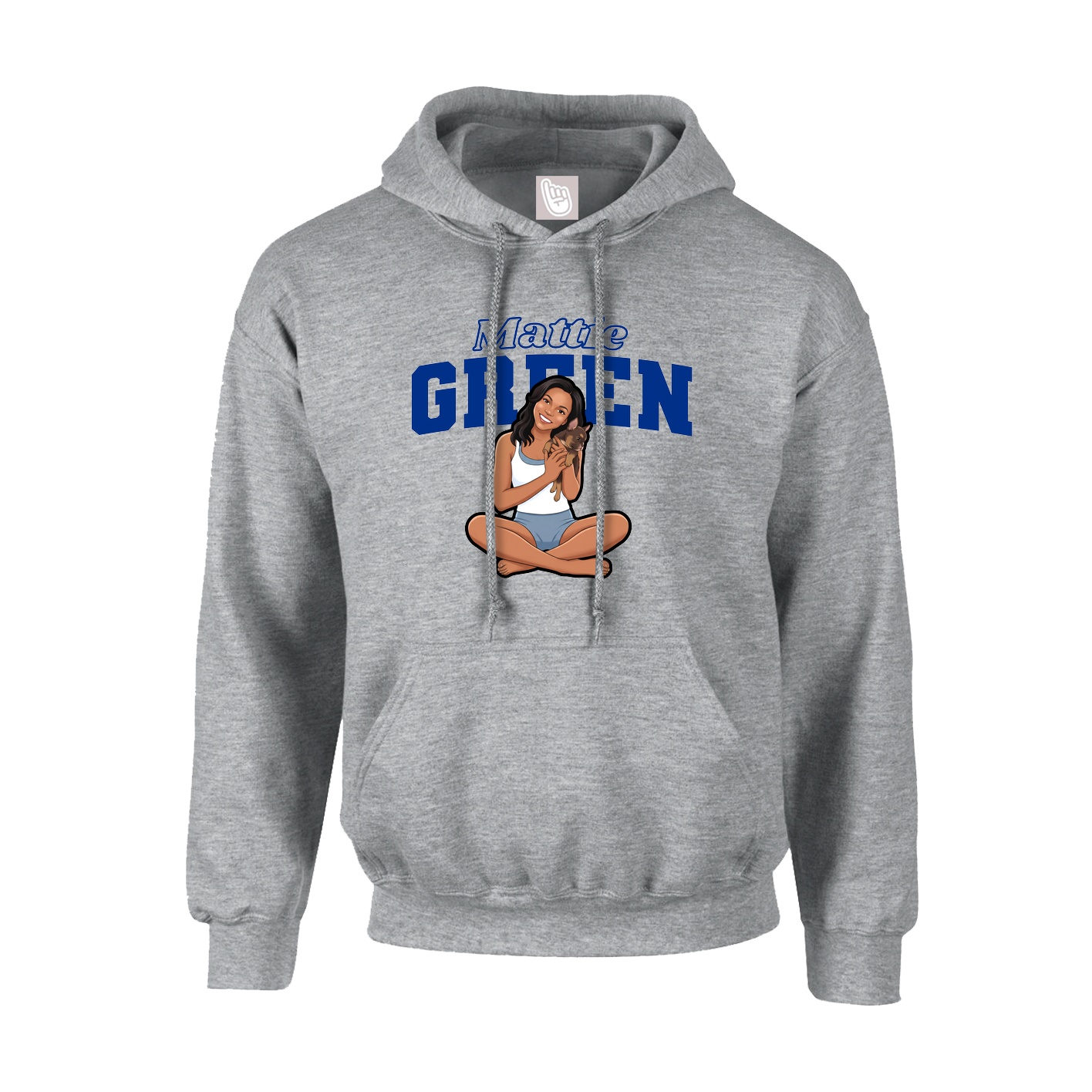 Hoodie — Name Arch in Grey