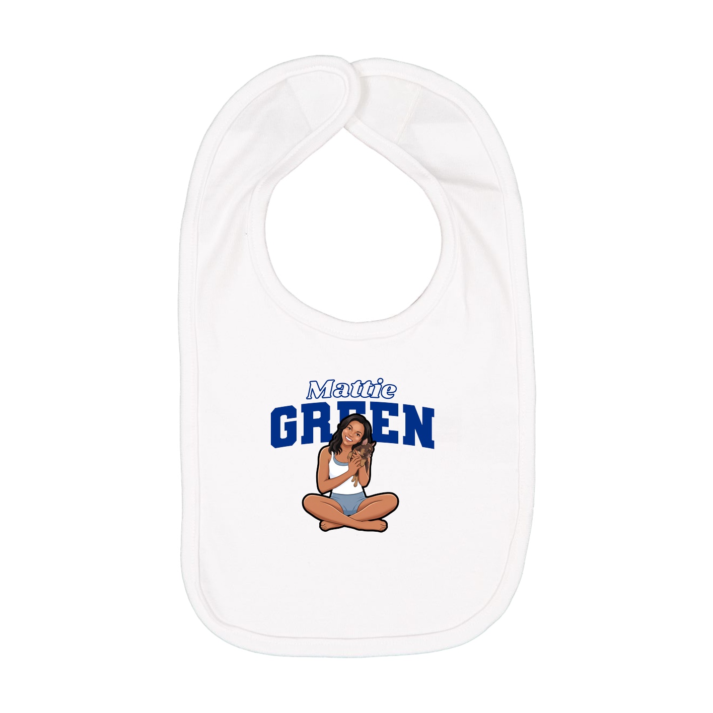 Infant Bib — Name Arch in White