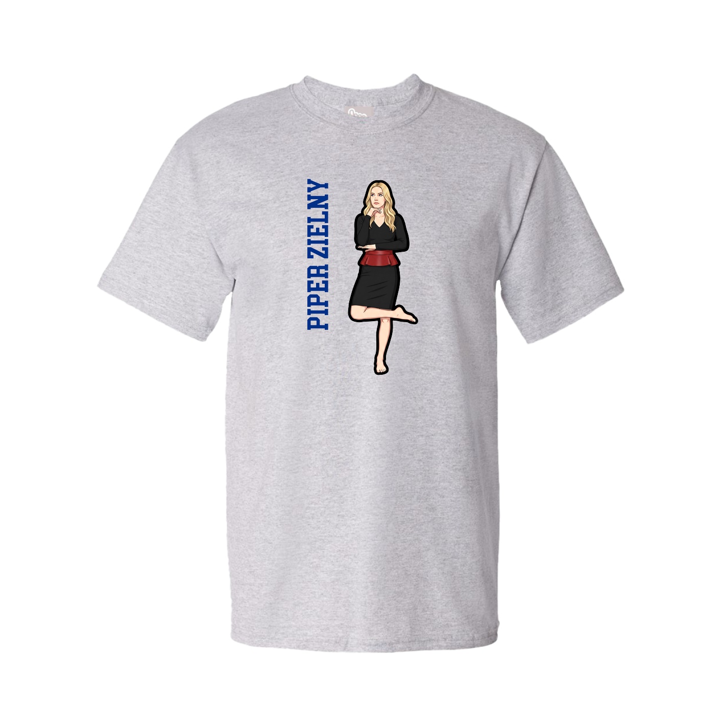 Youth Tee — Name Vertical in Grey