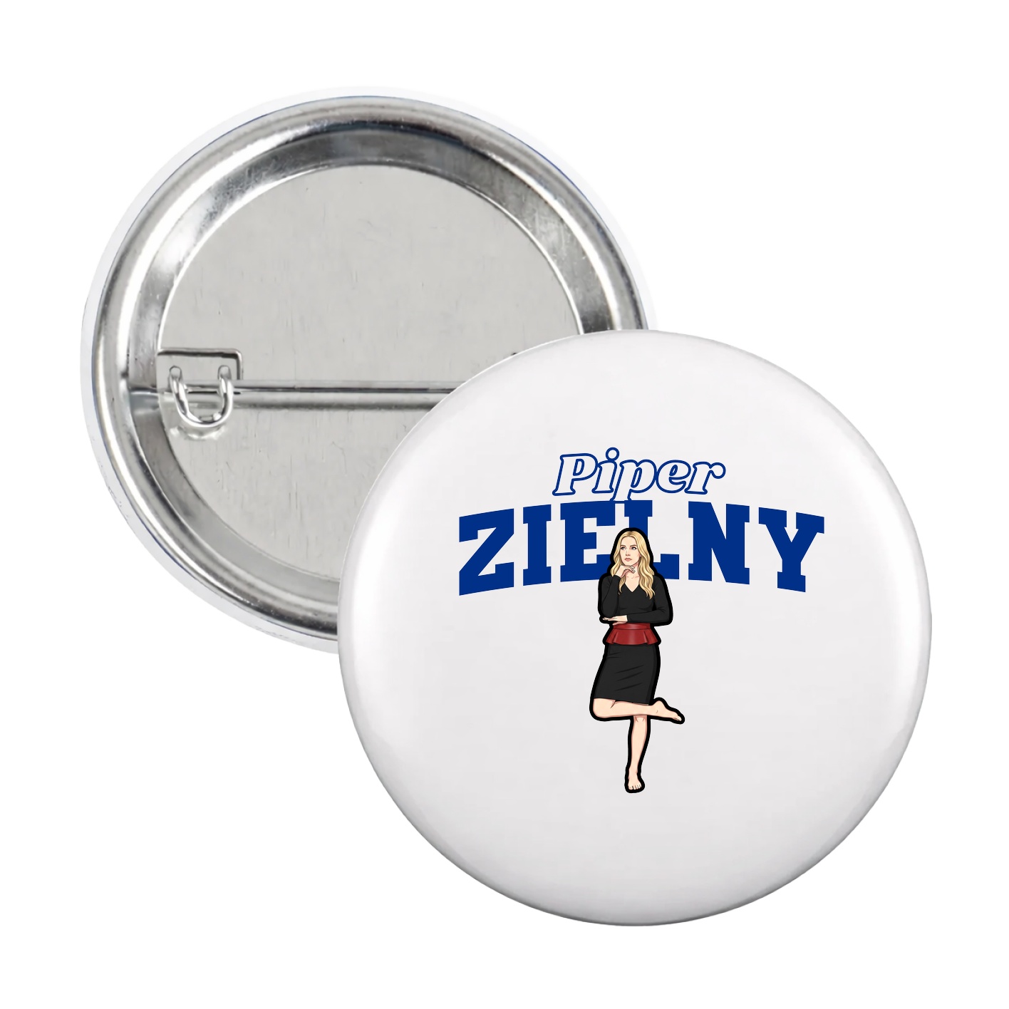 Game Day Button — Name Arch in White