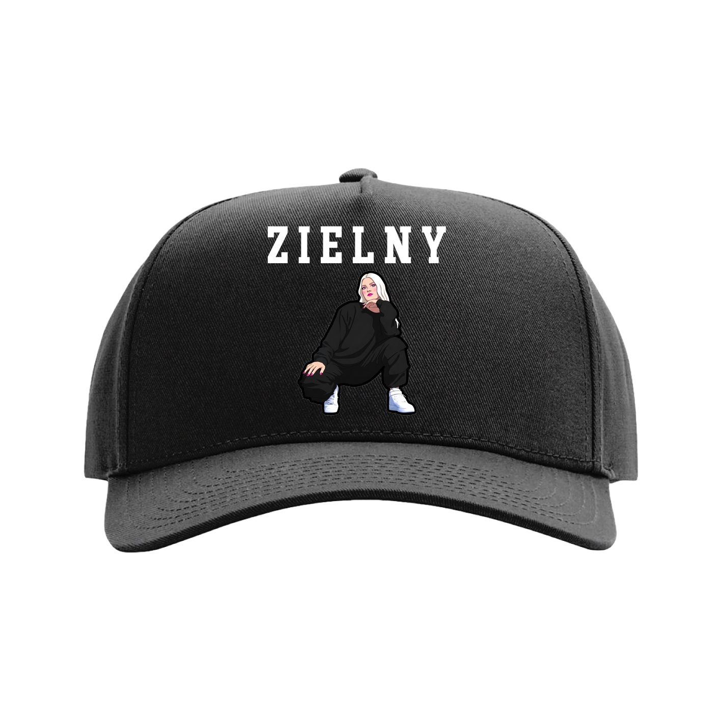 Full Fabric Five-Panel Champ Cap — Shirsey in Black