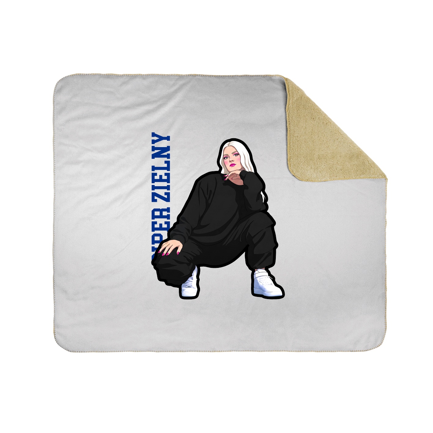 Throw Blanket — Name Vertical in White
