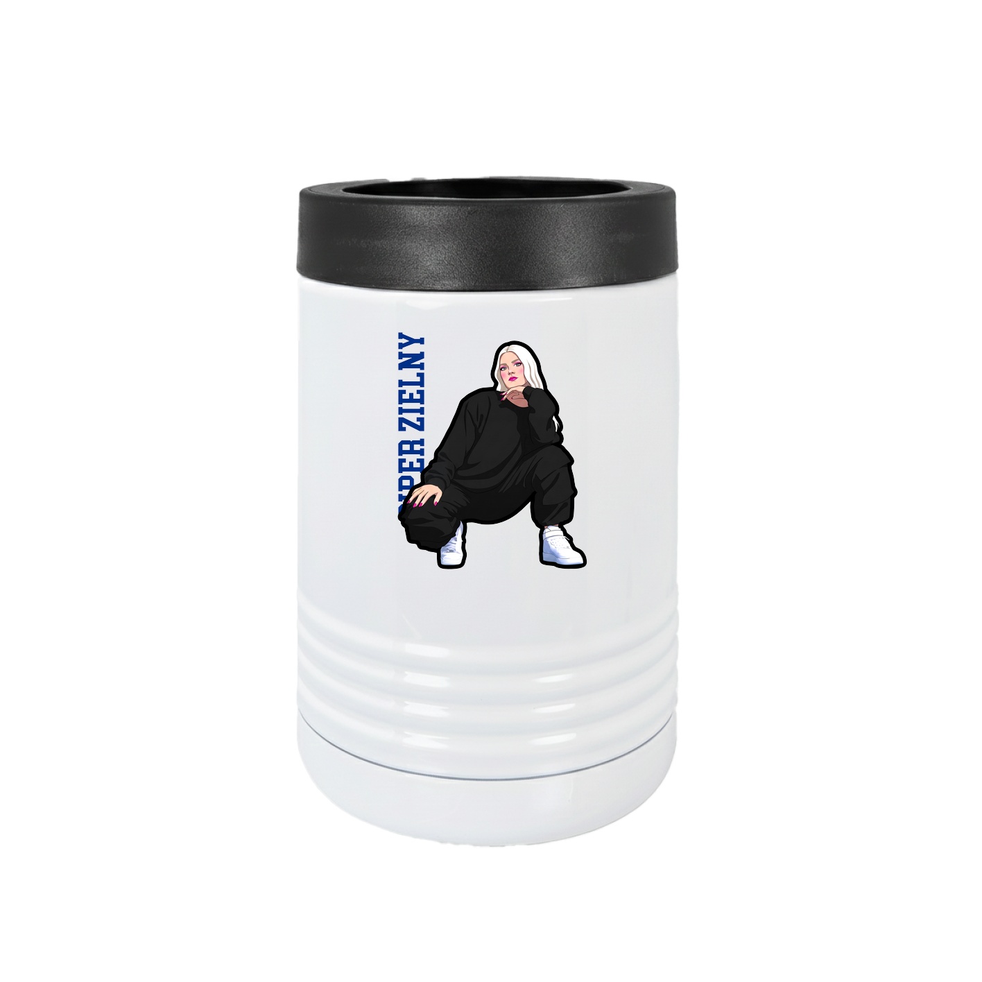 Beverage Holder — Name Vertical in White