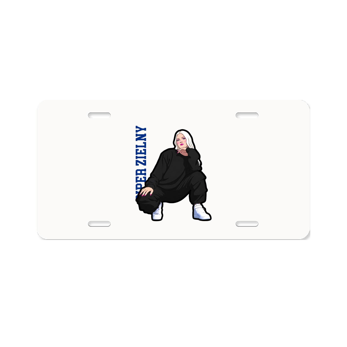 License Plate — Name Vertical in Classic