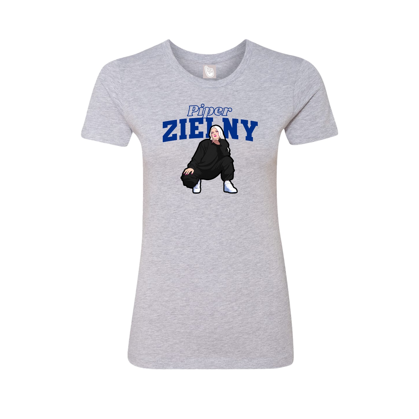 Fitted Women's Tee — Name Arch in Grey