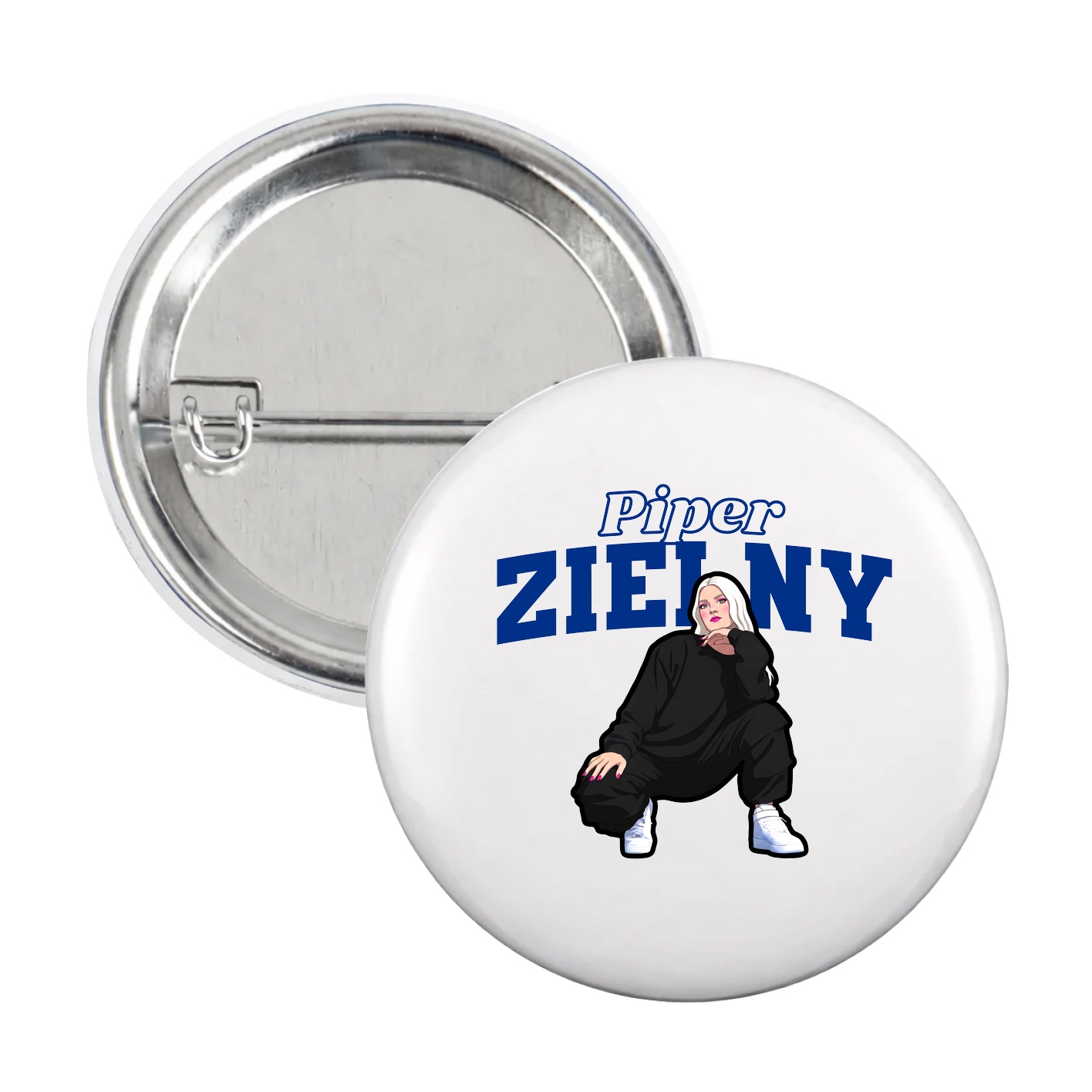 Game Day Button — Name Arch in White
