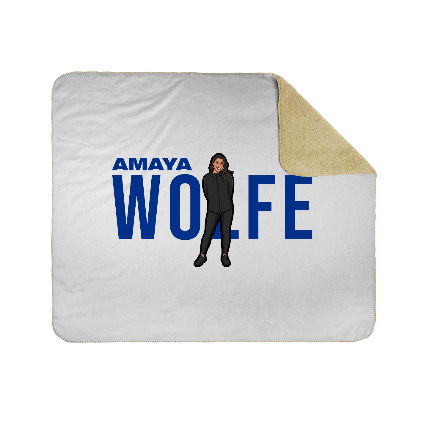 Throw Blanket — Player Name in White