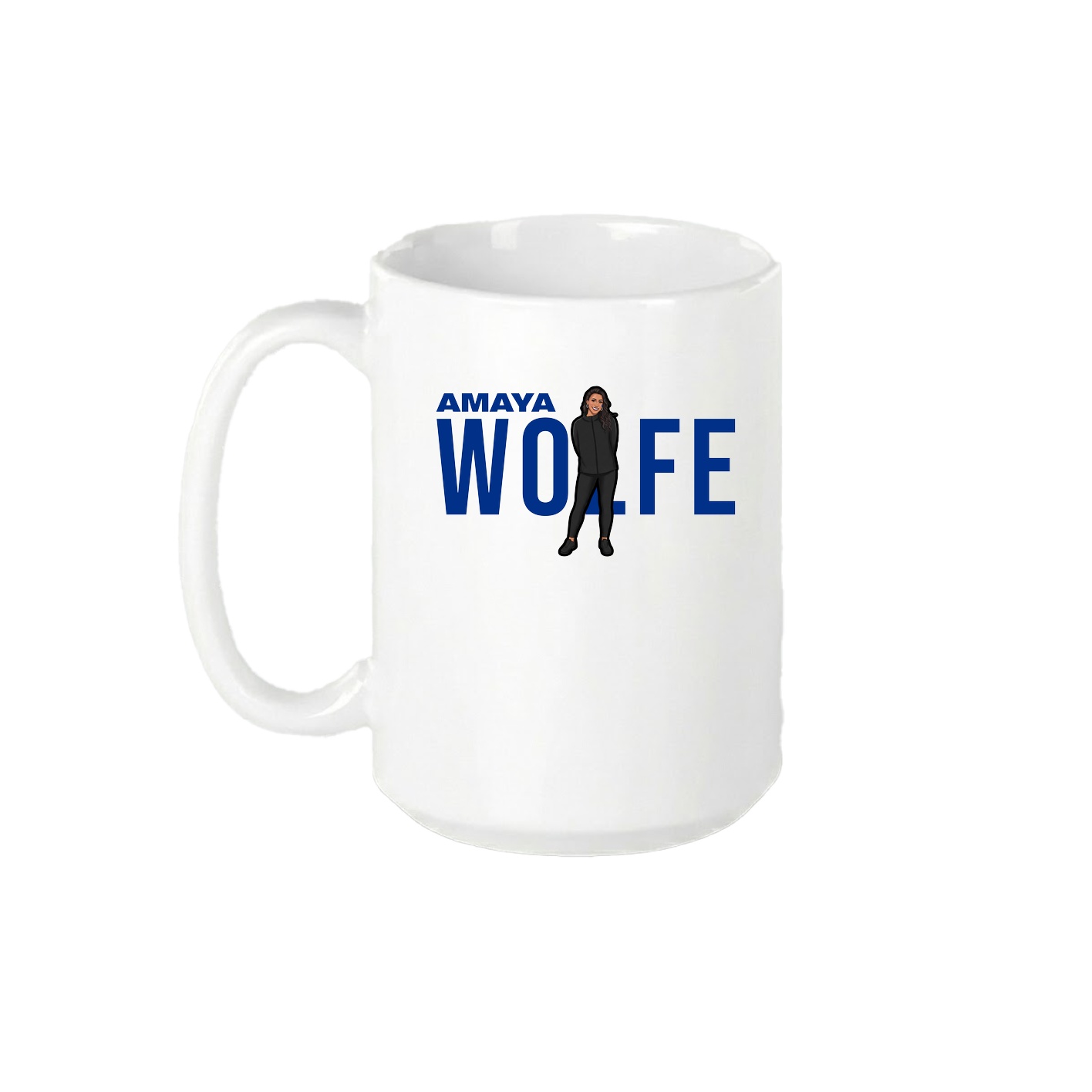 15oz Coffee Mug — Player Name in White