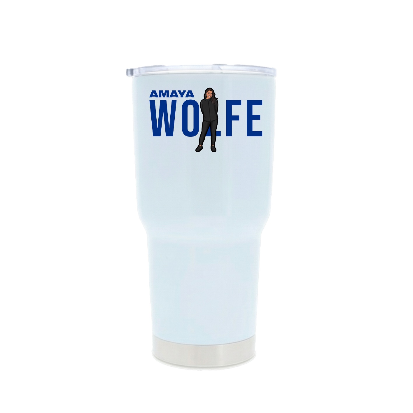 30oz Stainless Steel Tumbler — Player Name in White