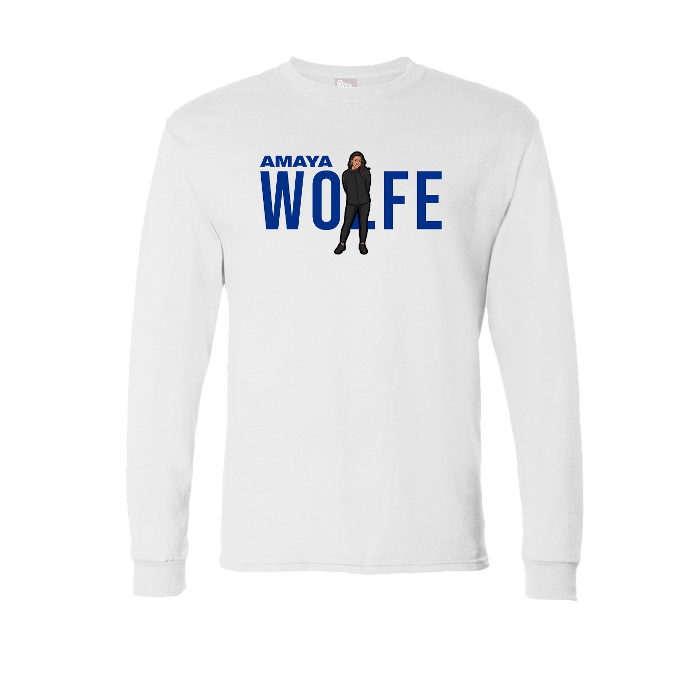 Long Sleeve Tee — Player Name in White