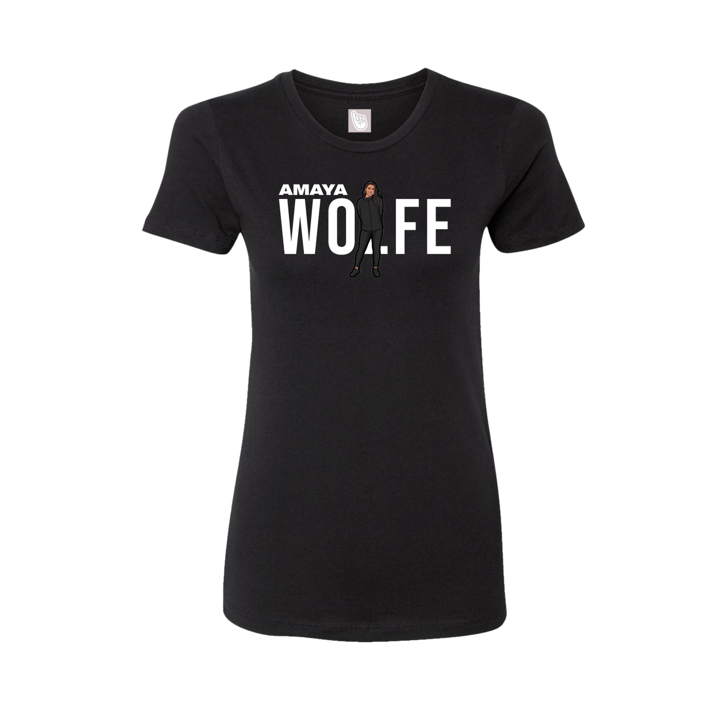 Fitted Women's Tee — Player Name in Black