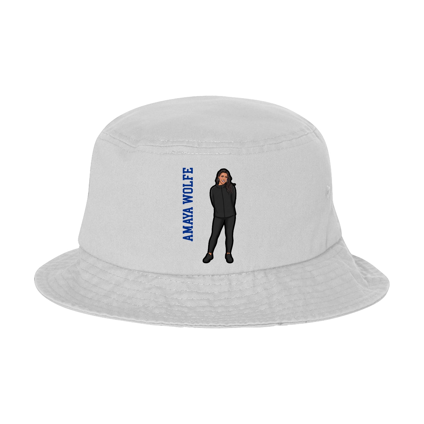 Bucket Cap — Name Vertical in White