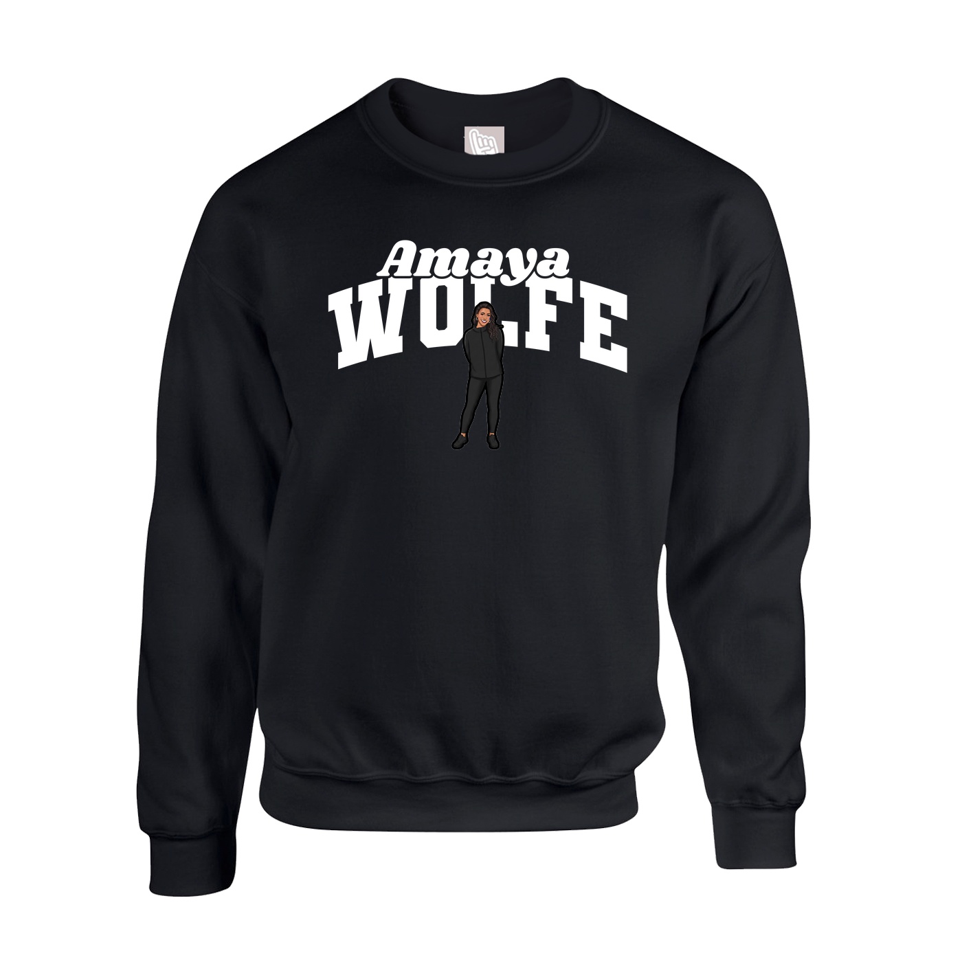 Fleece Crew — Signature Arch in Black