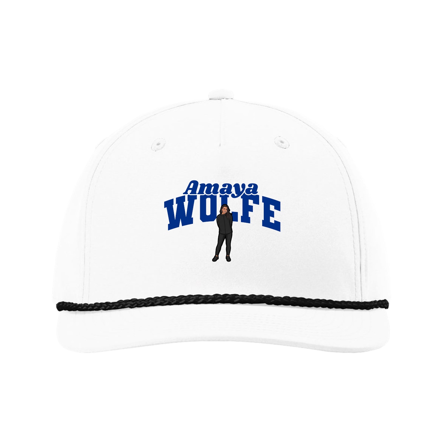 Five-Panel Classic Rope Cap — Signature Arch in White