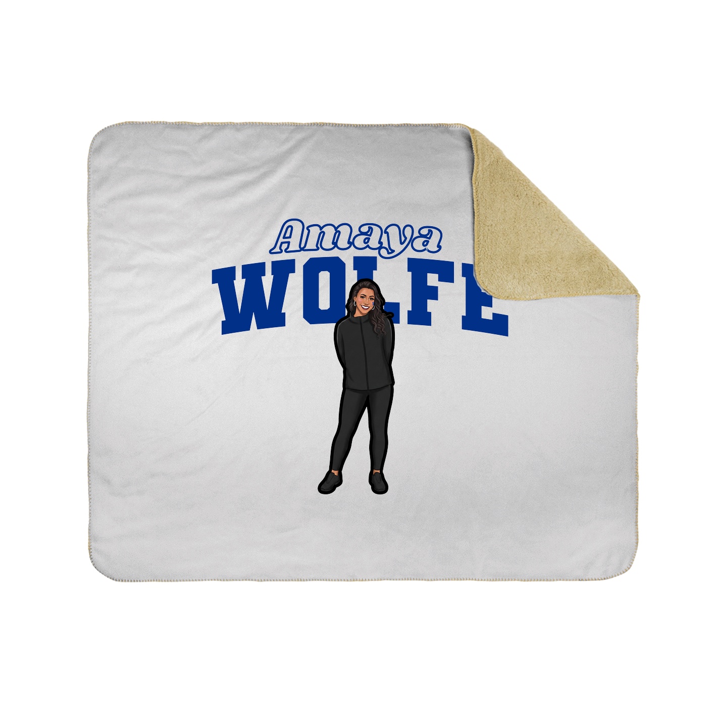 Throw Blanket — Name Arch in White