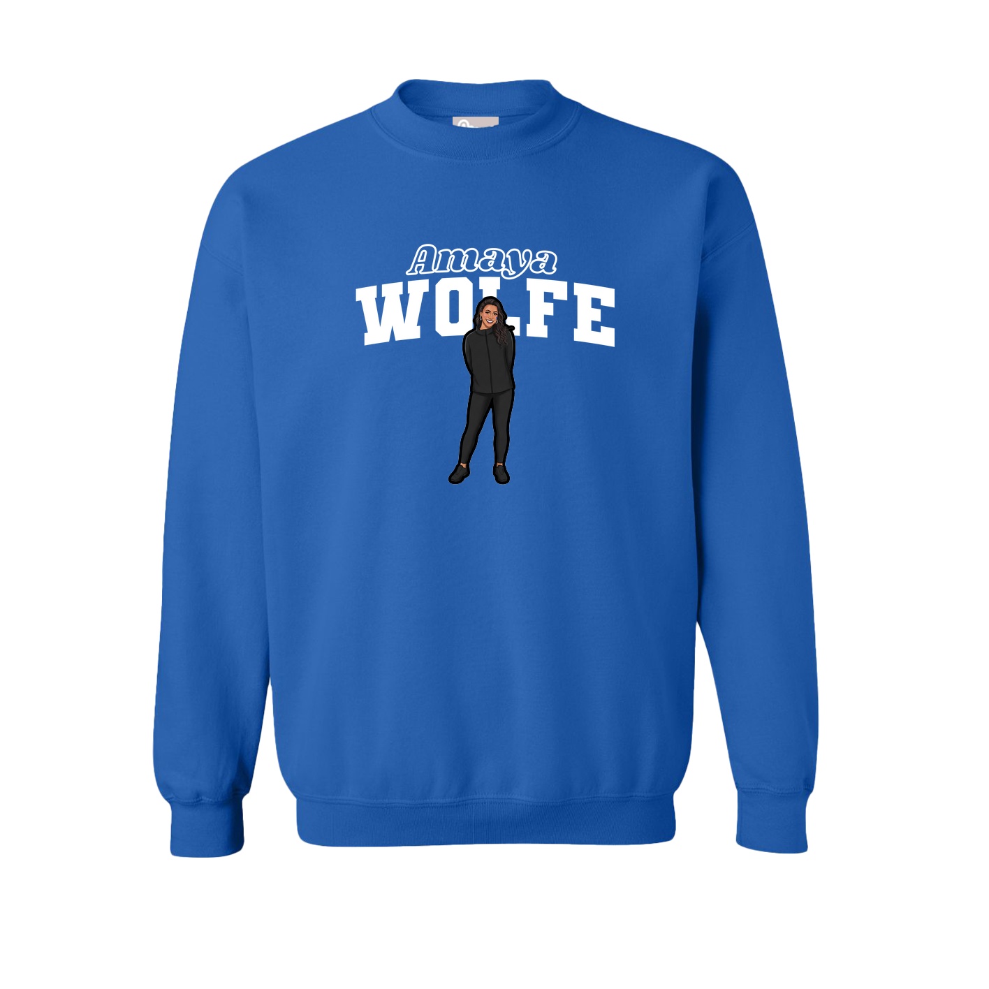 Fleece Crew — Name Arch in Royal