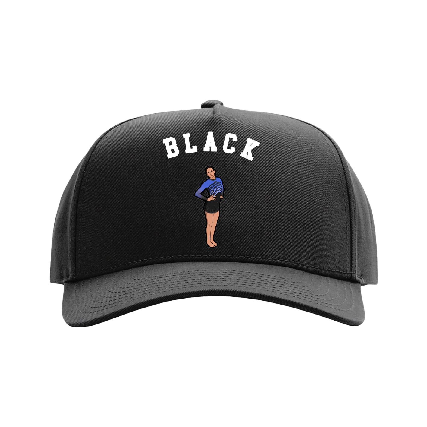 Full Fabric Five-Panel Champ Cap — Shirsey Arch in Black