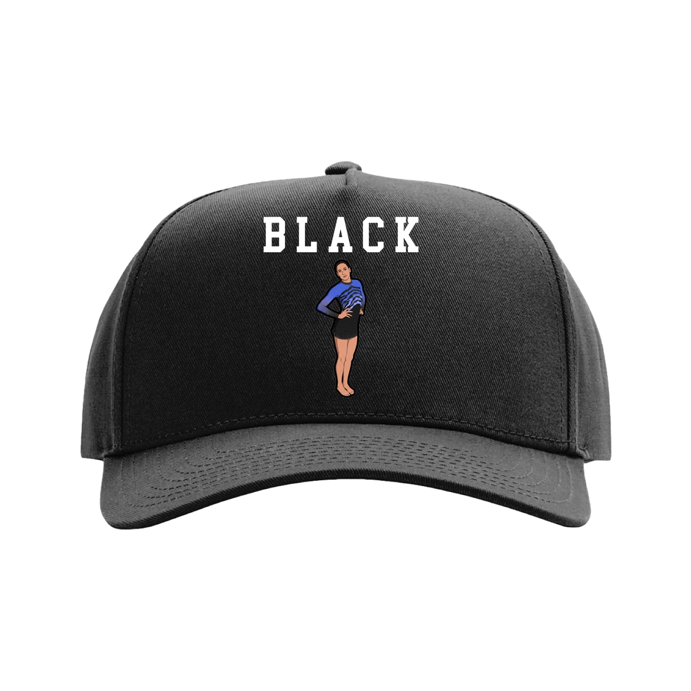 Full Fabric Five-Panel Champ Cap — Shirsey in Black
