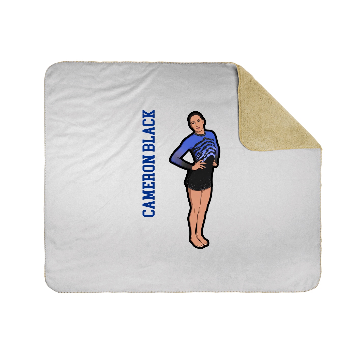 Throw Blanket — Name Vertical in White