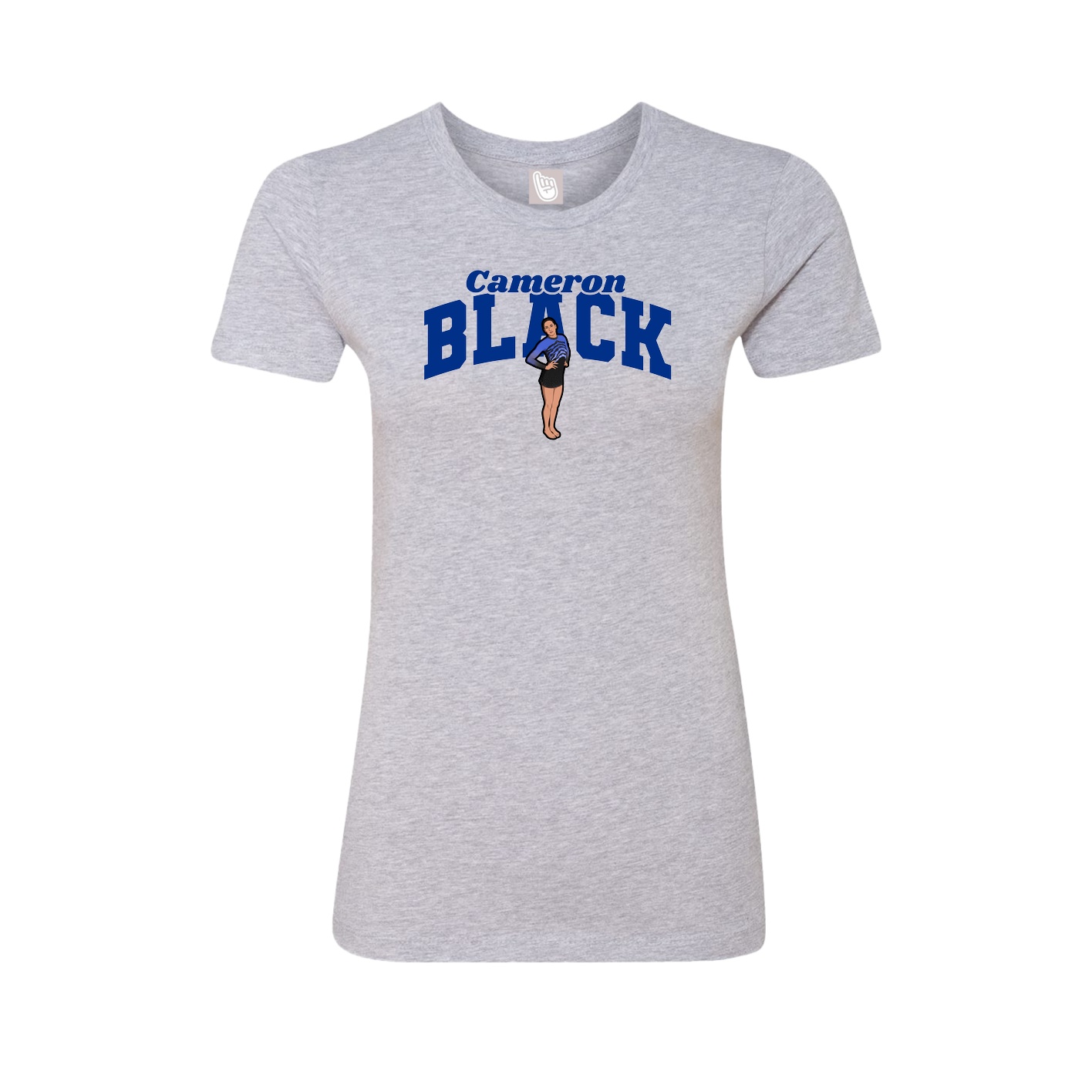 Fitted Women's Tee — Signature Arch in Grey