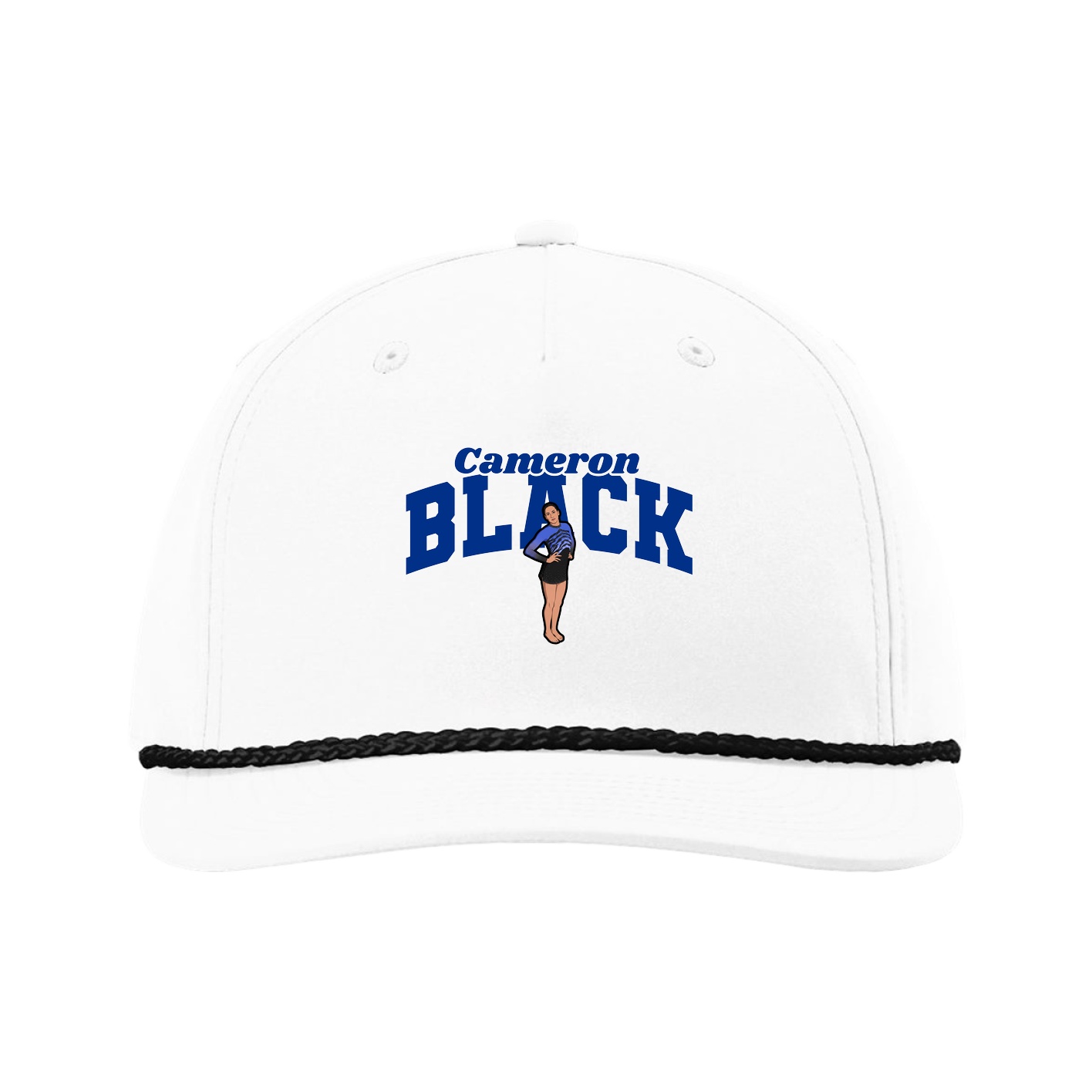 Five-Panel Classic Rope Cap — Signature Arch in White