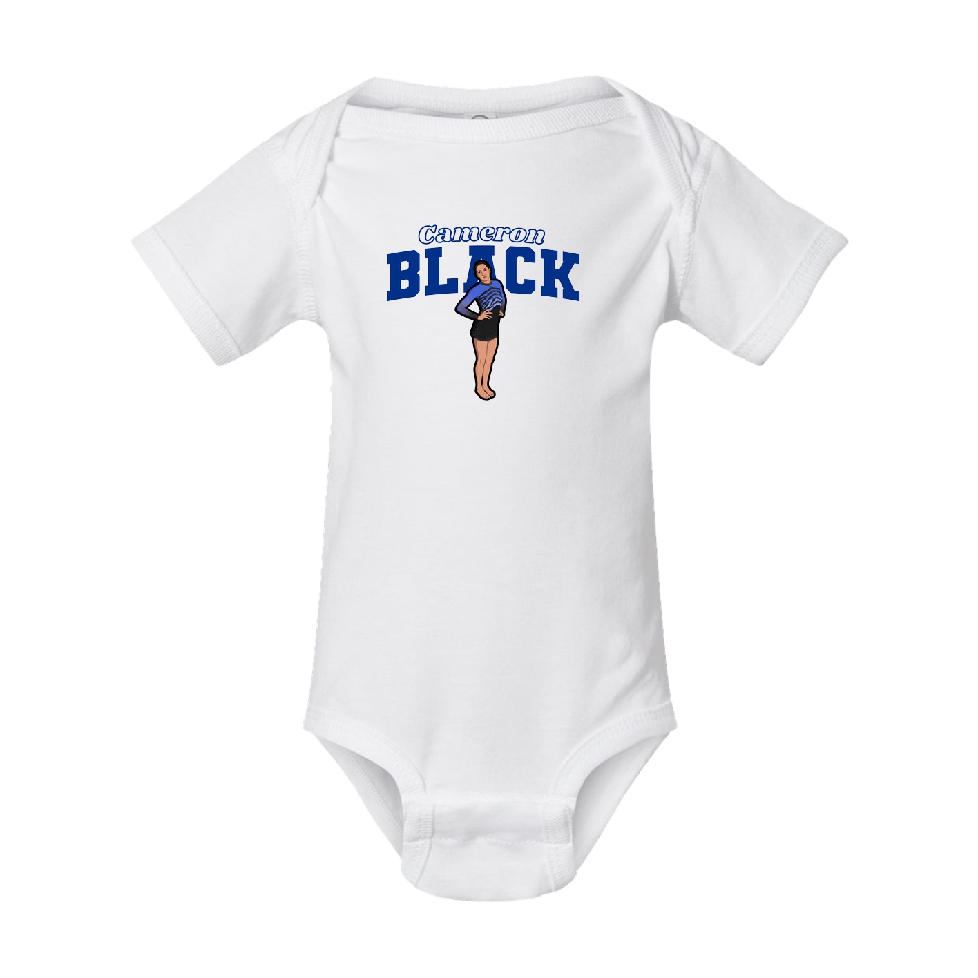 Baby Onesie — Name Arch in White
