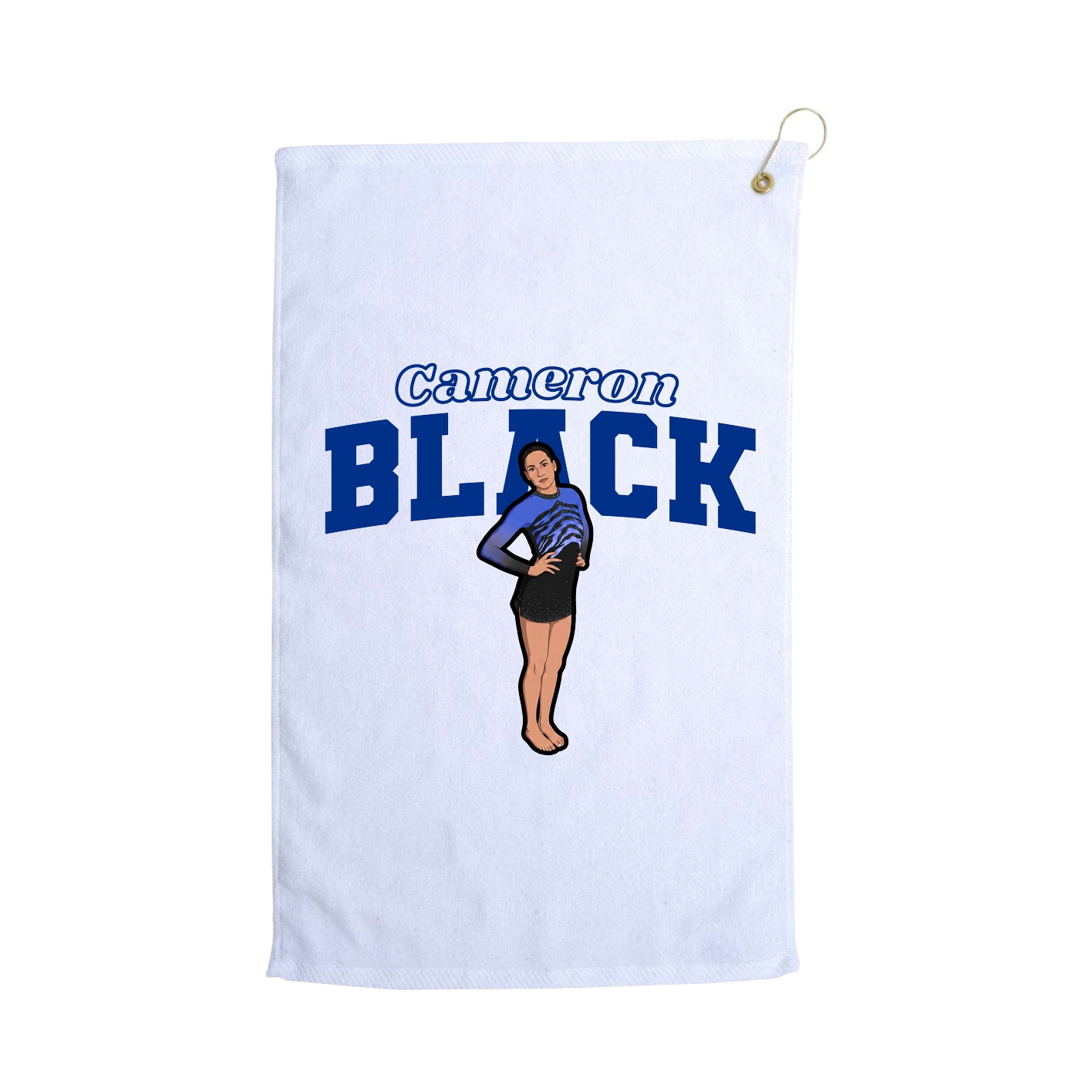 Golf Towel — Name Arch in White