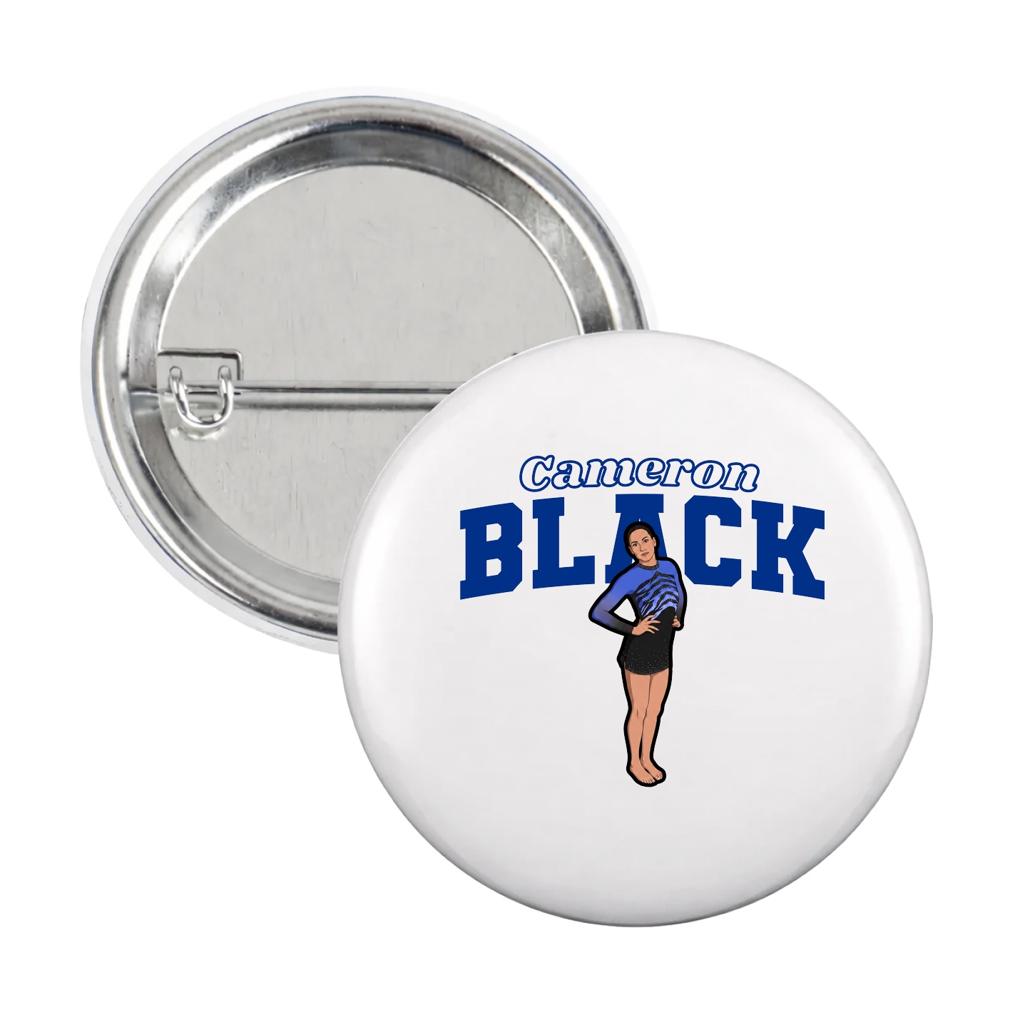 Game Day Button — Name Arch in White