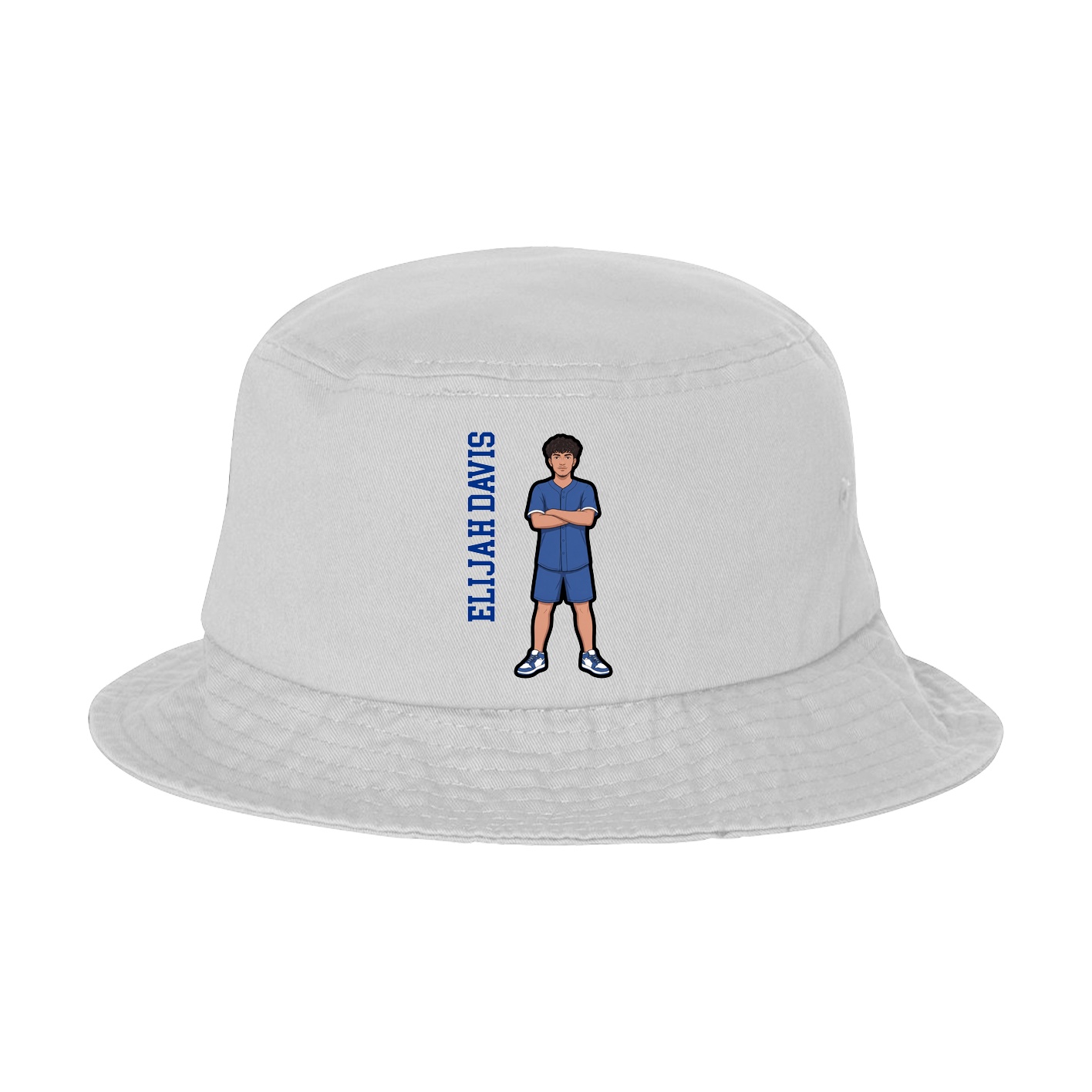 Bucket Cap — Name Vertical in White