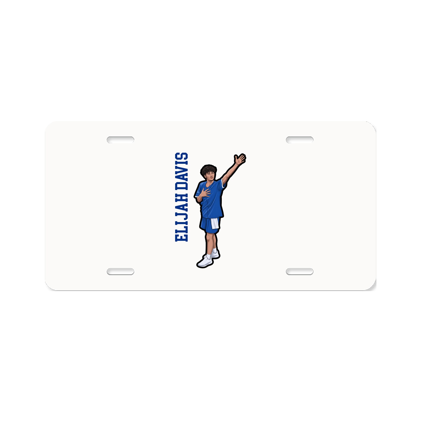 License Plate — Name Vertical in Classic