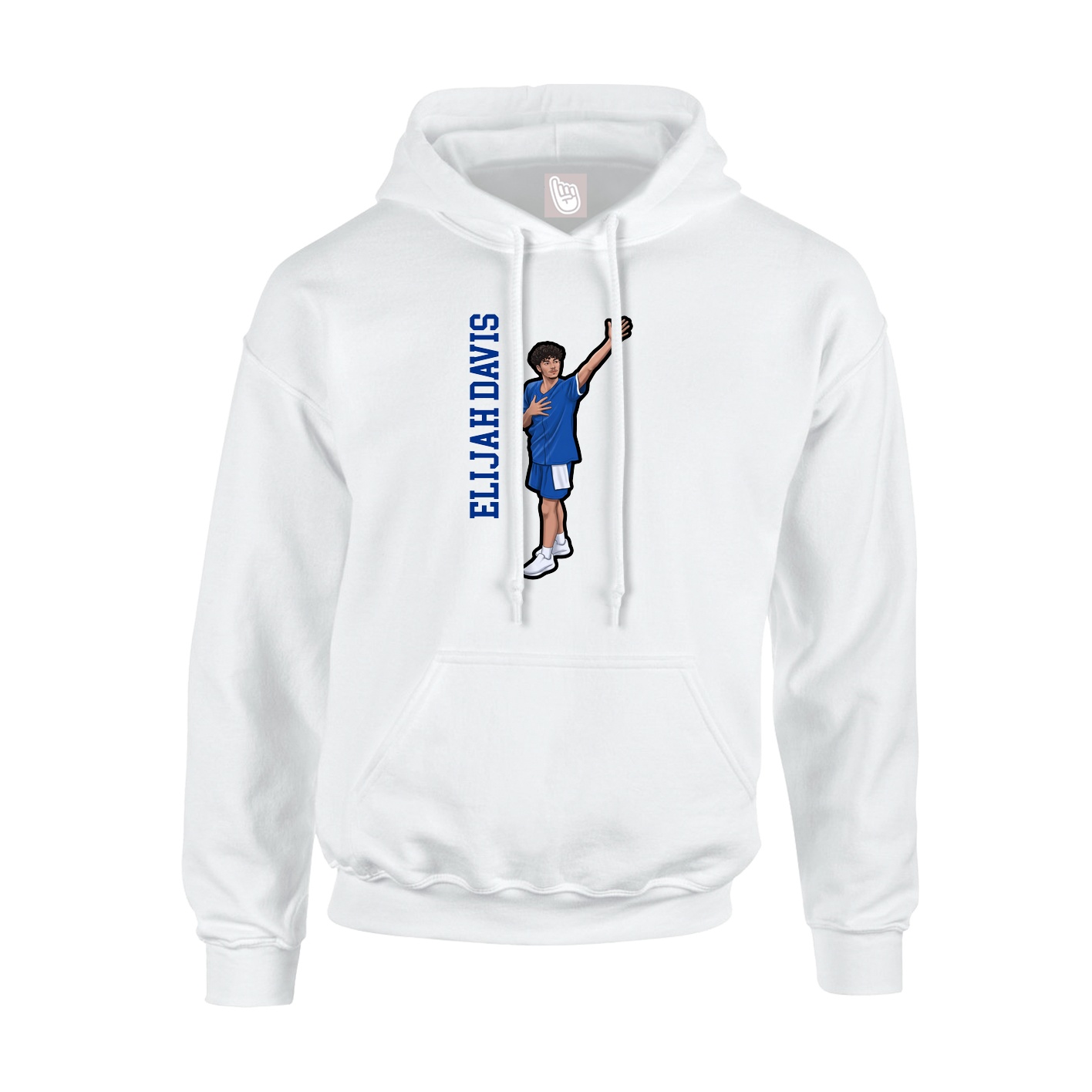Youth Hoodie — Name Vertical in White